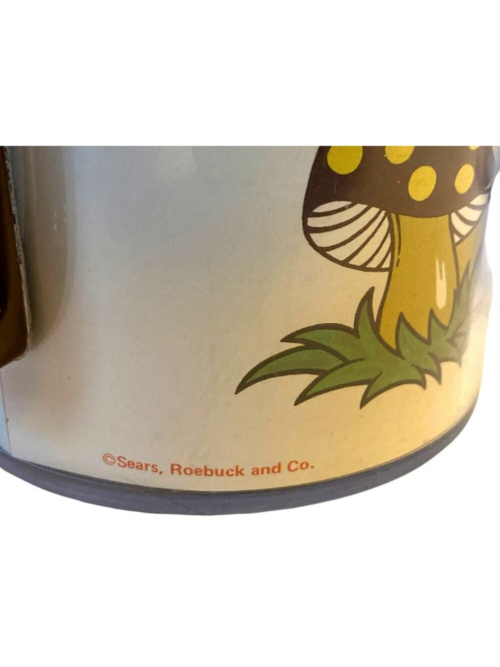 2 Vintage Sears Roebuck Merry Mushroom Thermo Serv Insulated Plastic Mugs 1970's - Picture 6 of 7